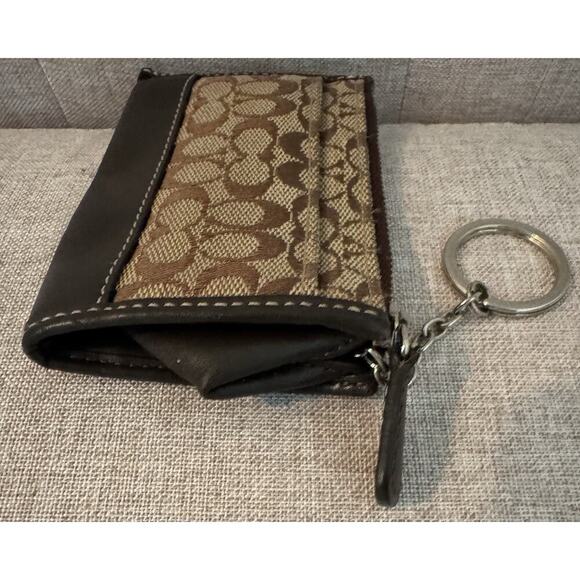 Vintage Coach Coin Purse Key Chain Brown Signature Small CC - Picture 6 of 6
